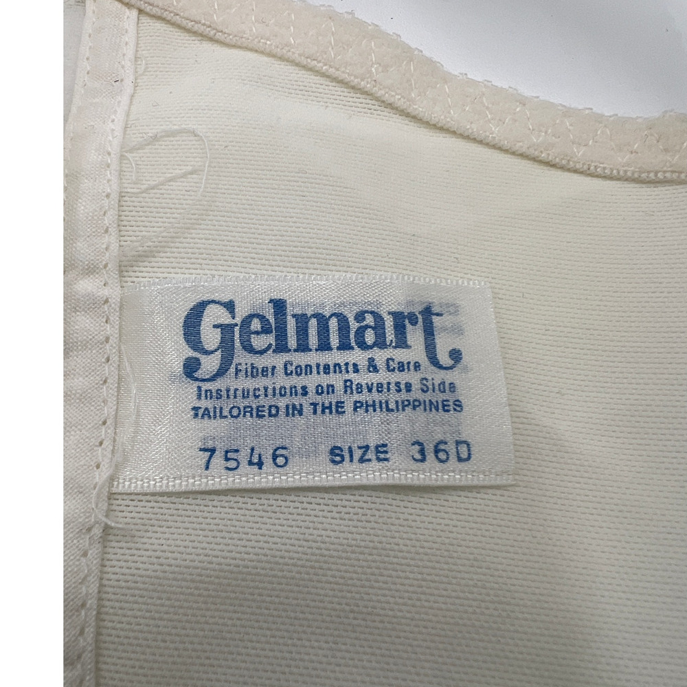 NWT 70'S VINTAGE GELMART BRA CRISS CROSS LACE STRETCH STRAP SIZE 36D WHITE - Picture 10 of 13